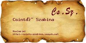 Csintó Szabina névjegykártya