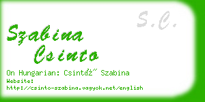 szabina csinto business card